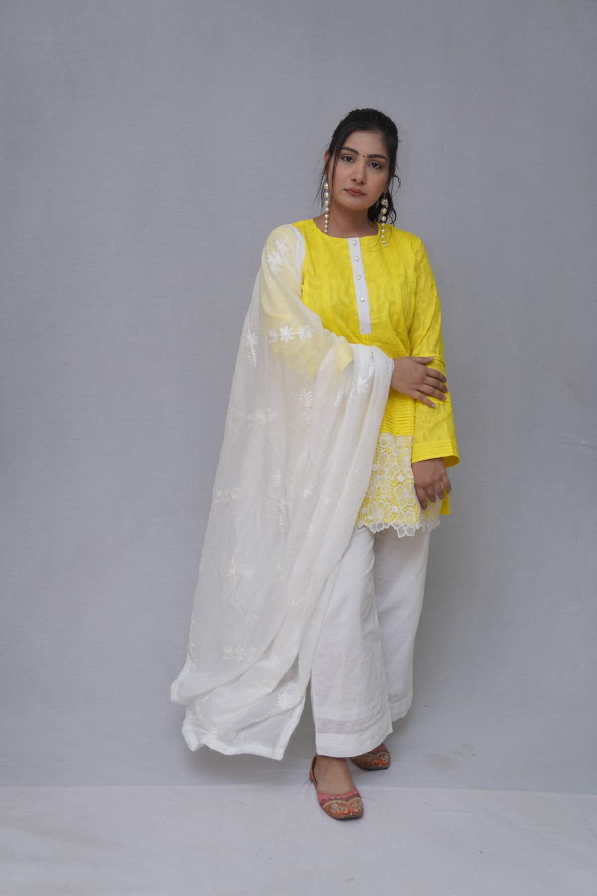 Yellow & White Coord Set