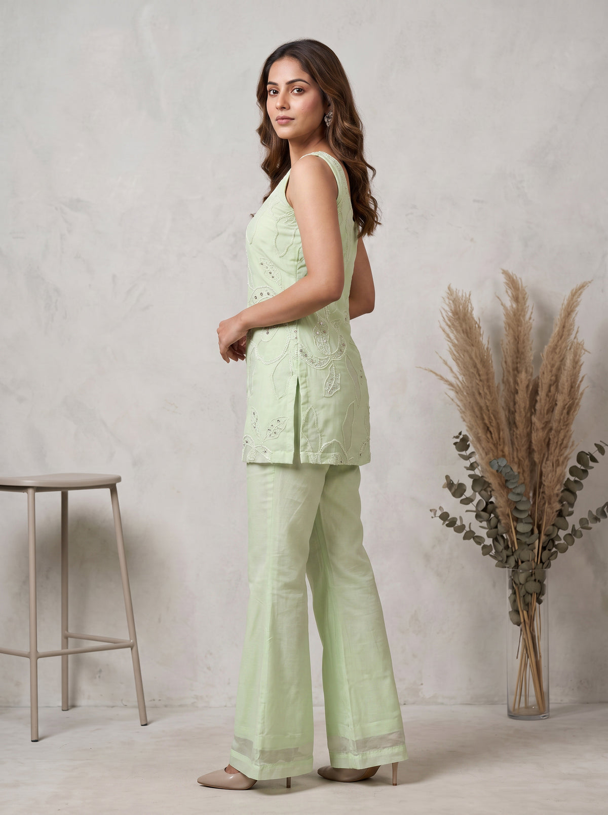 Fendy Green & Golden Farshi Salwar Suit Set