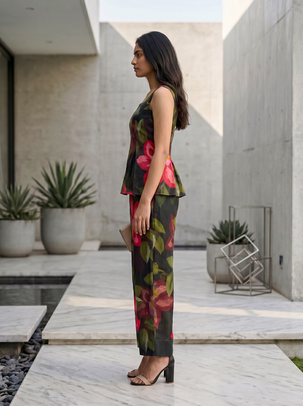 Black & Green Midnight Bloom Co-ord Set