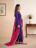 Purple Mukaish Kurta Setwith Dupatta