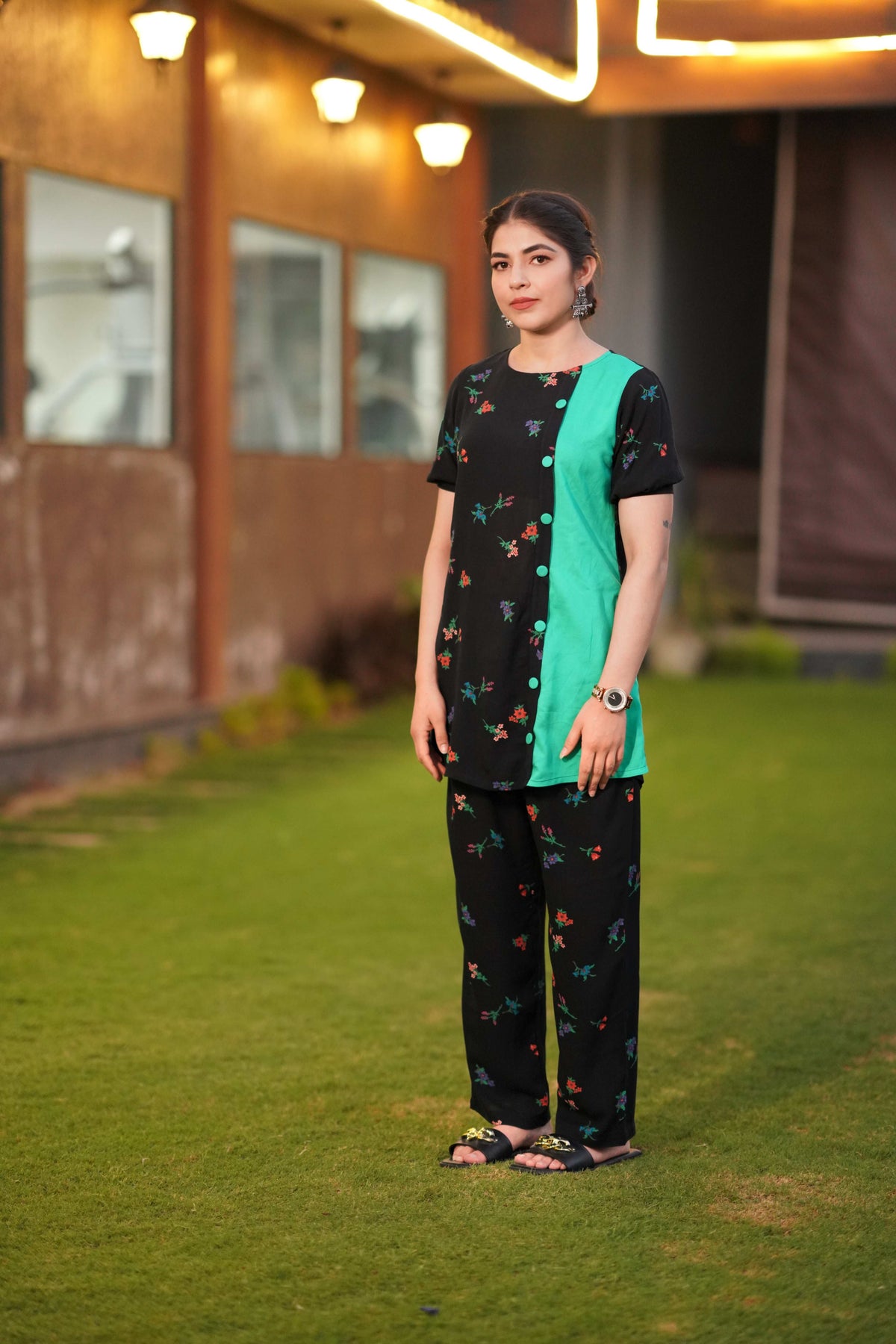 Black & Green Co-ord Set