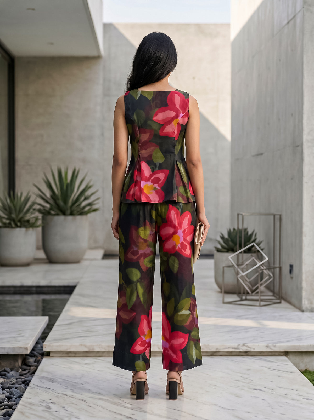 Black & Green Midnight Bloom Co-ord Set