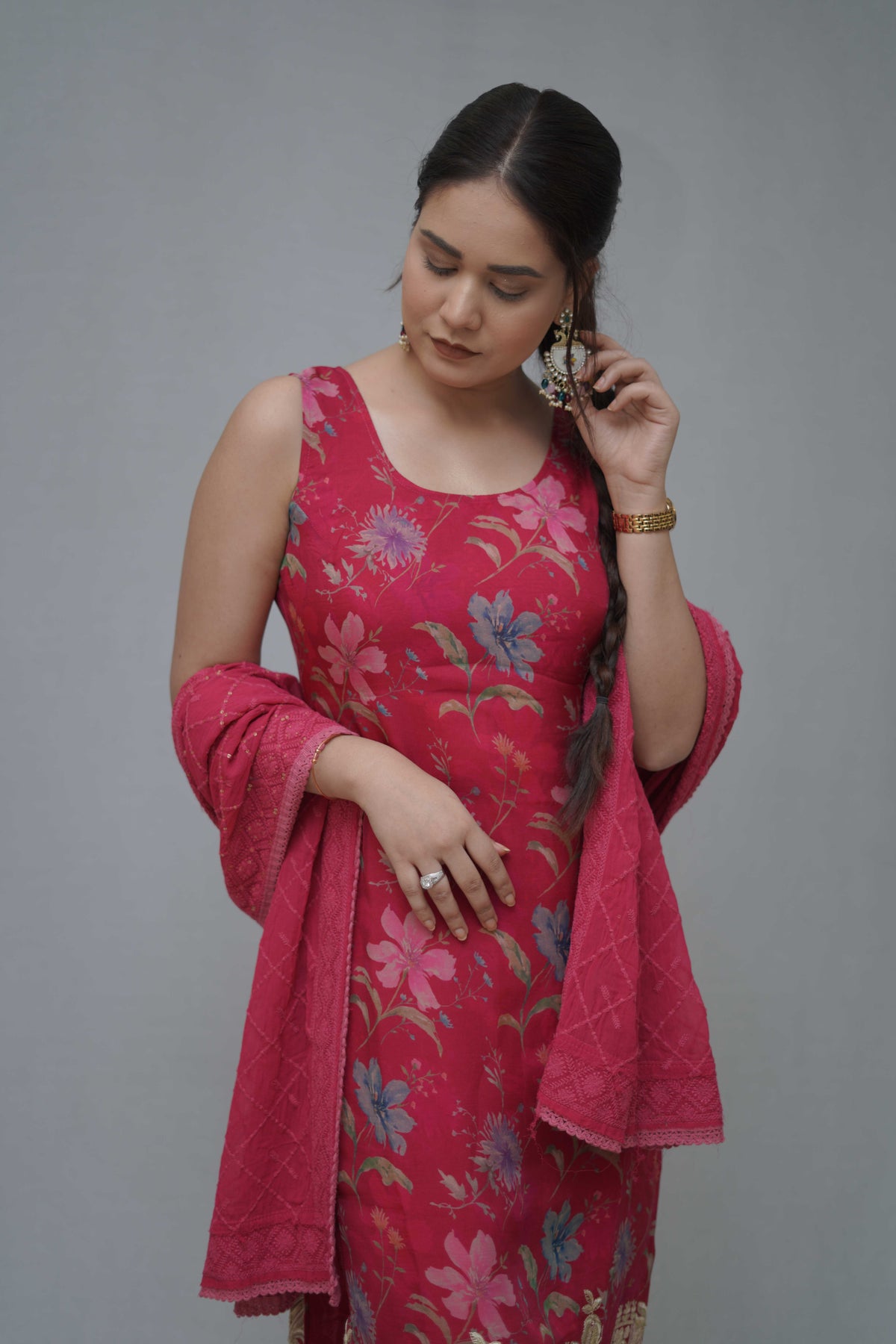 Red Kurta Set with Dupatta