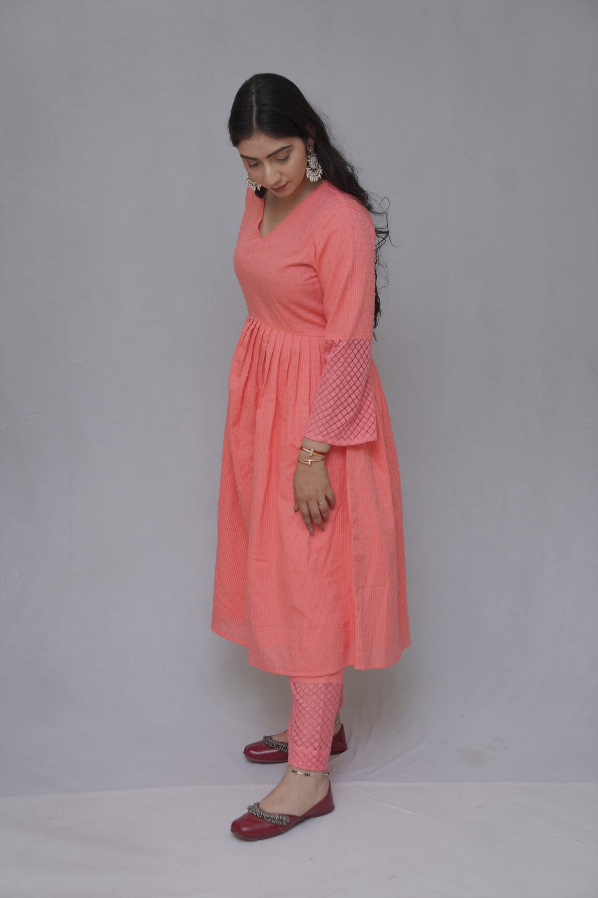 Rust Colour Kurta Set