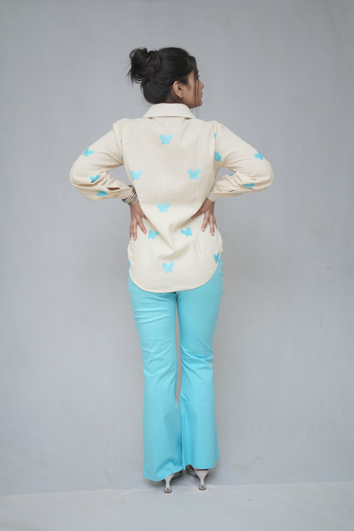 Beige & Sky Blue Coord Set