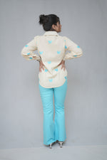 Beige & Sky Blue Coord Set