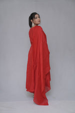 Red Anarkali Suit Set with Dupatta