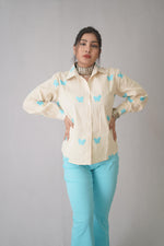 Beige & Sky Blue Coord Set