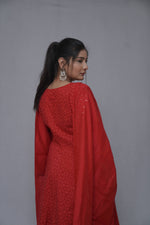 Red Anarkali Suit Set with Dupatta