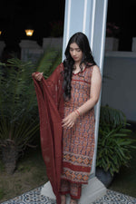 Brown Kurta Set with Dupatta
