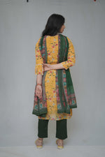 Orange & Green Kurta Set