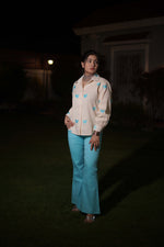 Beige & Sky Blue Coord Set