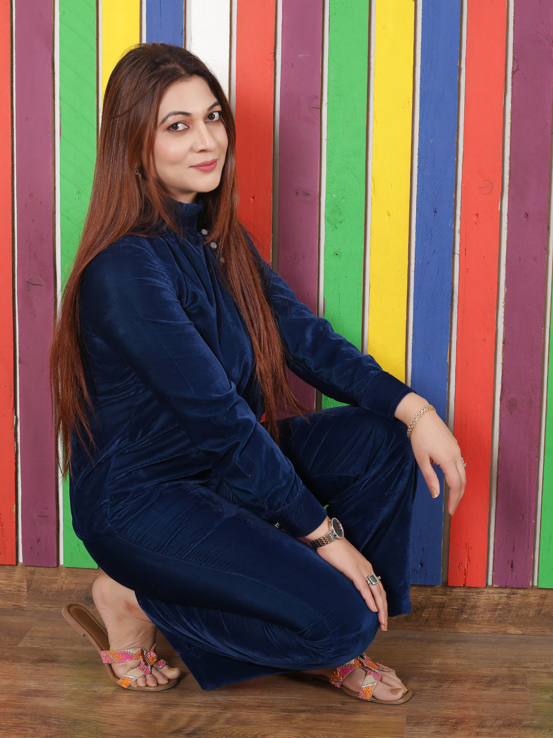 BLUE VELVET COORD SET