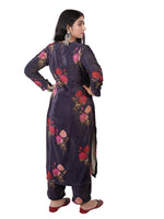 VELVET PURPLE FLORRAL KURTA SET