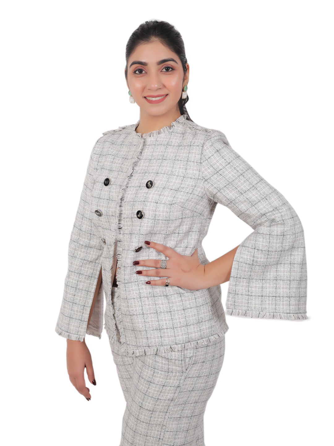 CHECK TWEED BLAZER SET