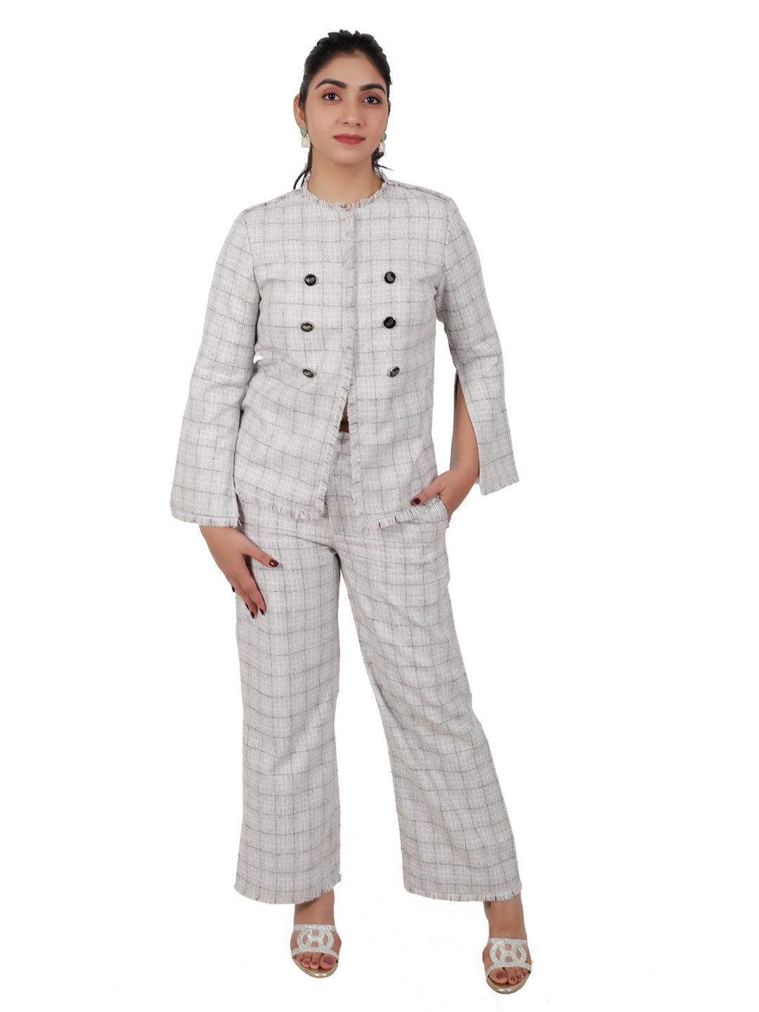 CHECK TWEED BLAZER SET