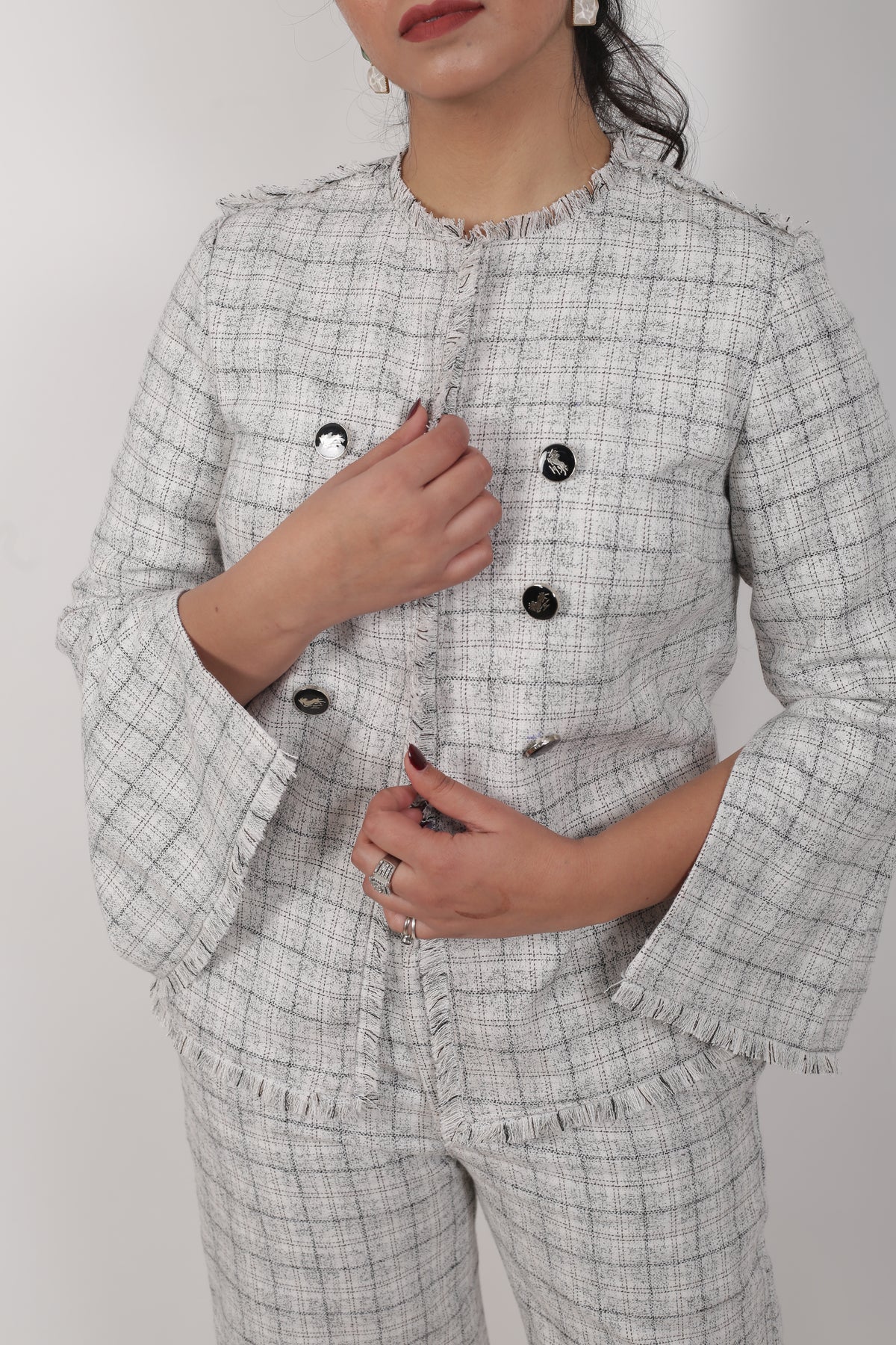 CHECK TWEED BLAZER SET