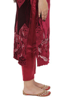 RED VELVET KURTA SET