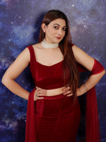 RED VELVET SKIRT WITH TOP