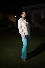 Beige & Sky Blue Coord Set