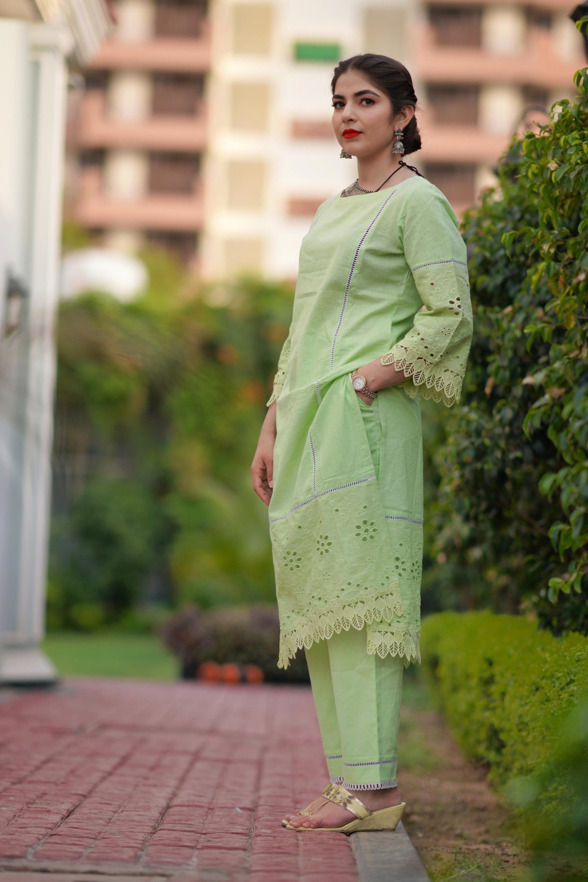 Green Kurta Set
