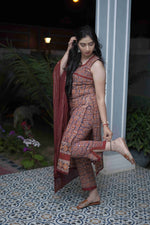 Brown Kurta Set with Dupatta