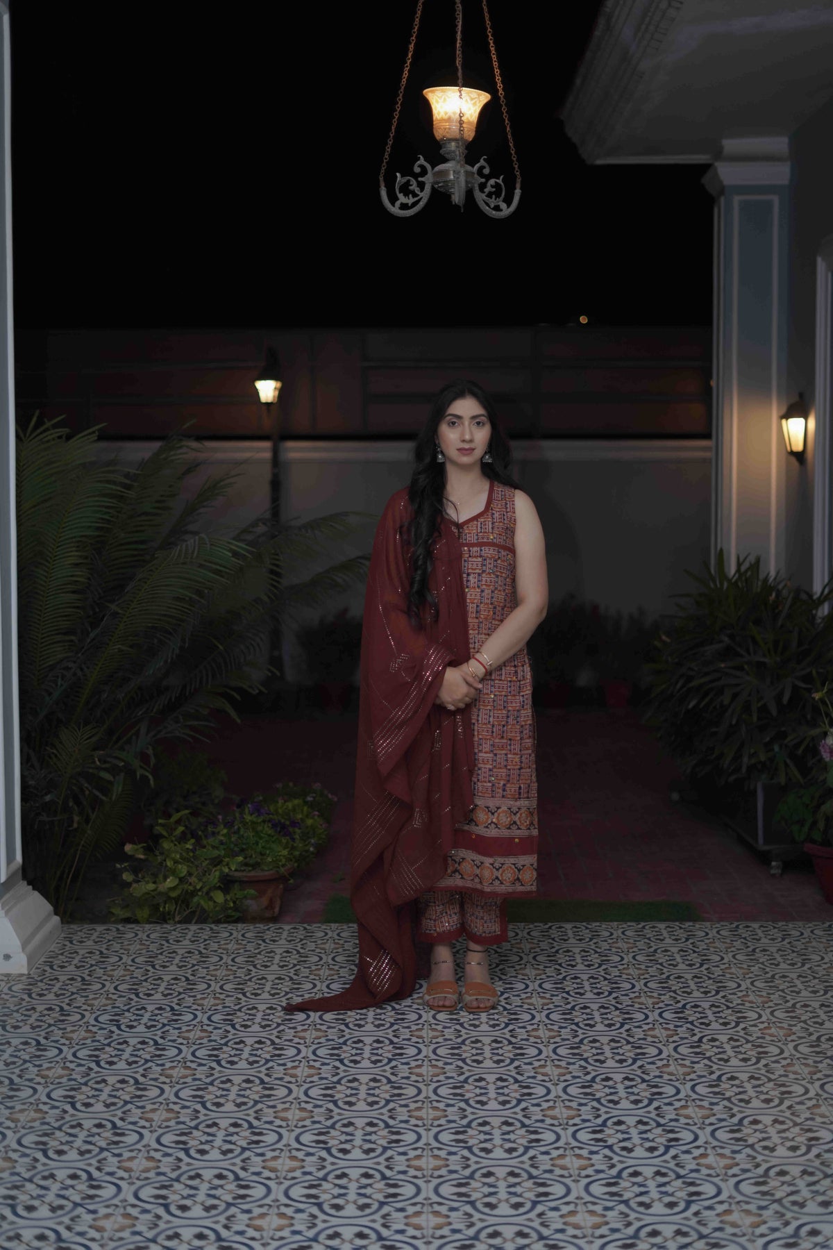 Brown Kurta Set with Dupatta