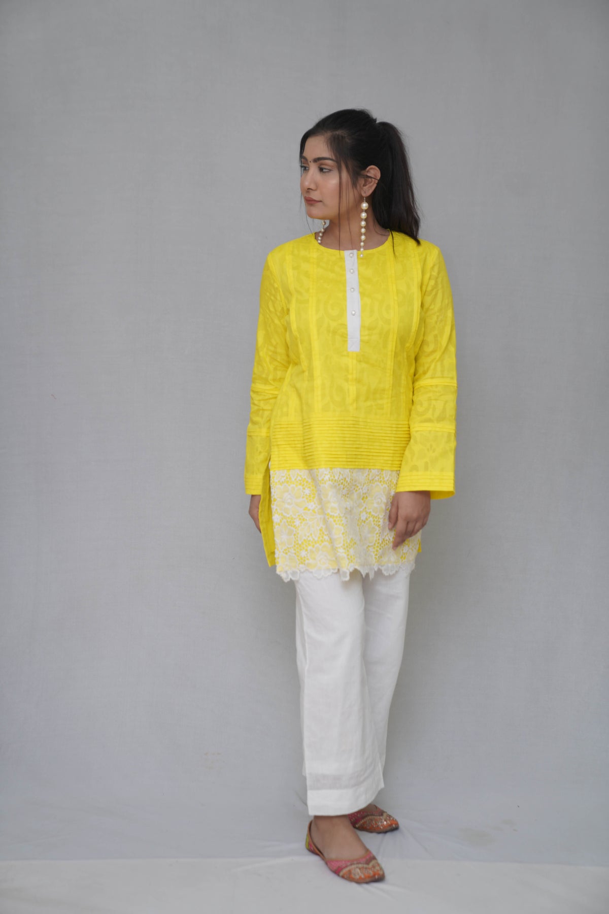 Yellow & White Coord Set