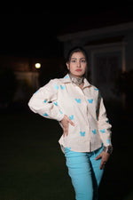 Beige & Sky Blue Coord Set