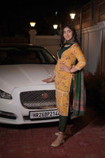 Orange & Green Kurta Set