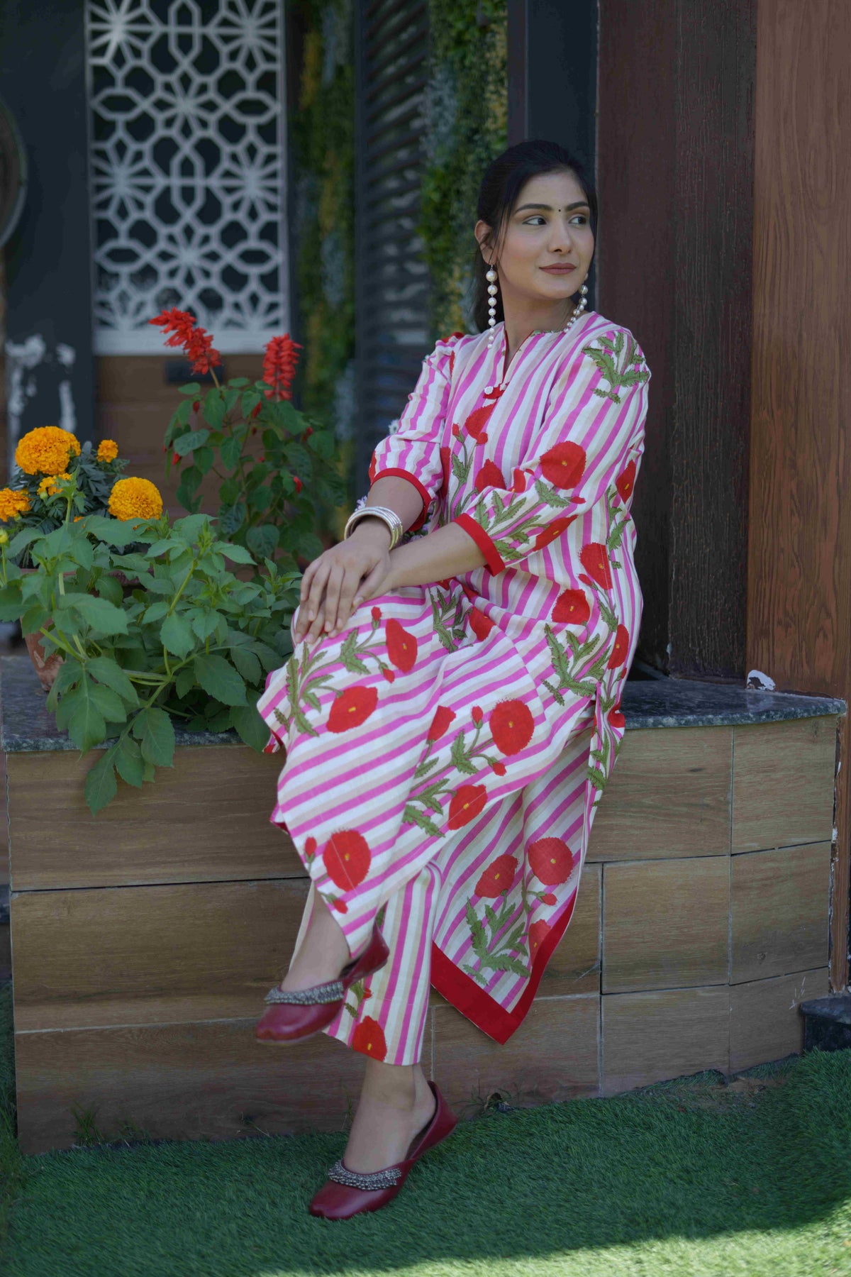 Floral A Line Kurta set
