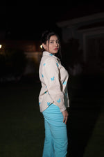 Beige & Sky Blue Coord Set