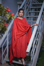 Red Anarkali Suit Set with Dupatta