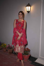 Red Kurta Set with Dupatta