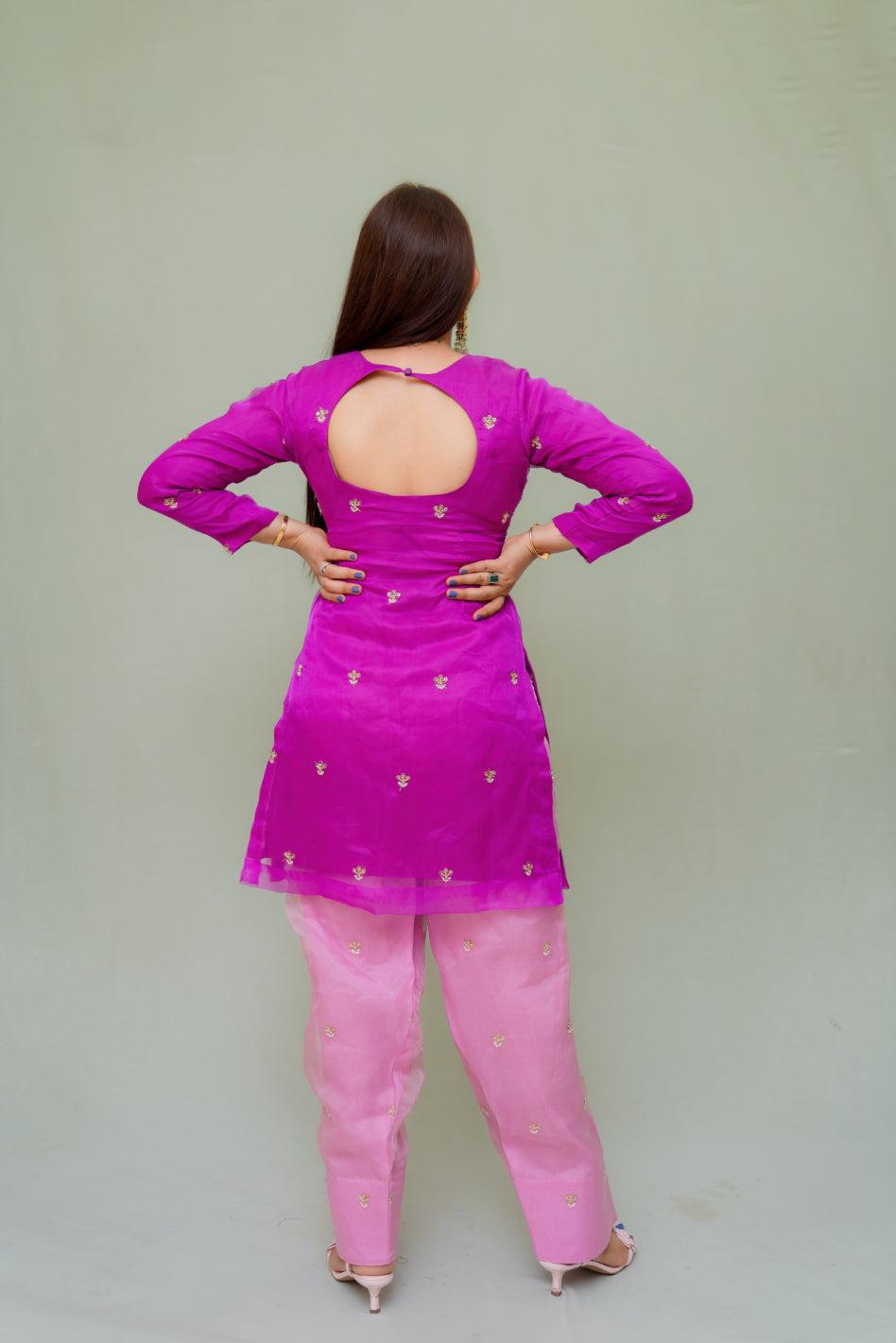 Organza Farshi Salwar Suit with dupatta