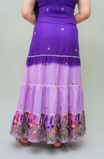 Lavender Fields ombre maxi dress with floral embroidery