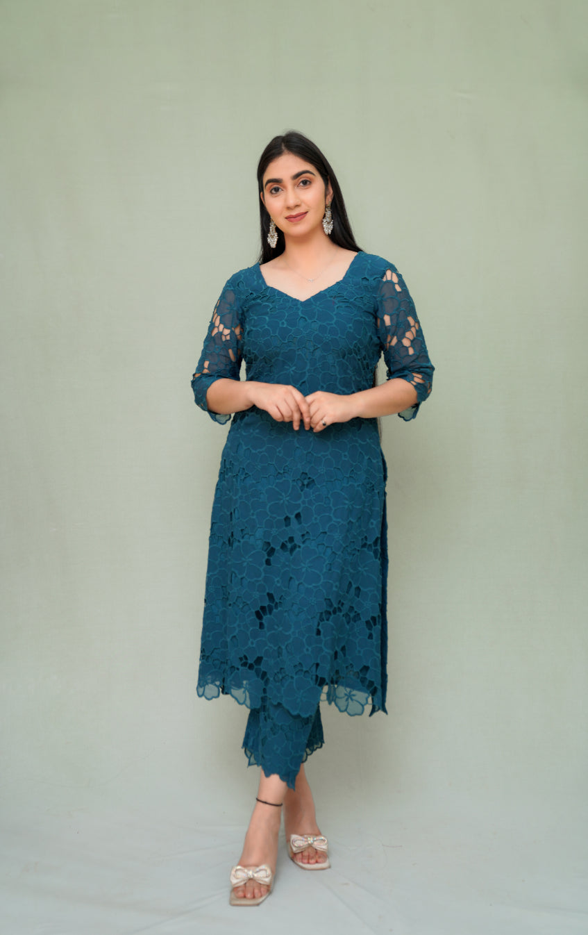 Georgette Cutwork Kurta Set
