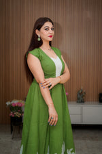 Midi Dress with Floral Hem