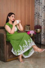 Midi Dress with Floral Hem