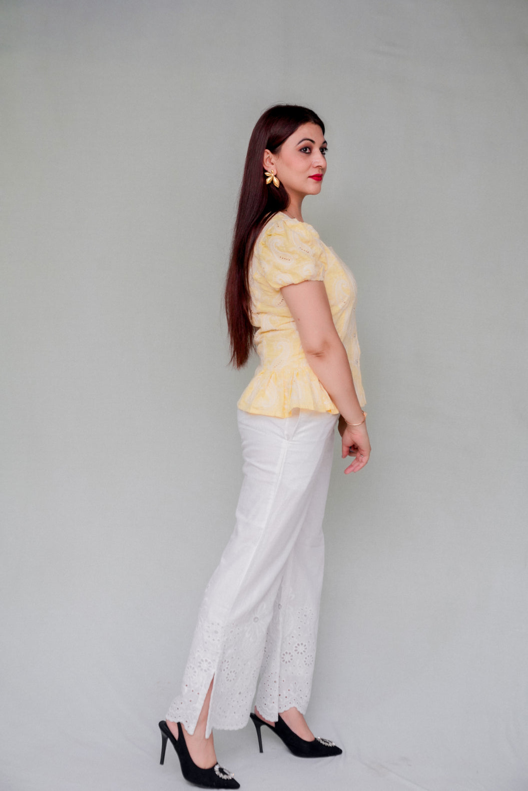 Cotton Linen embriodery Coord set