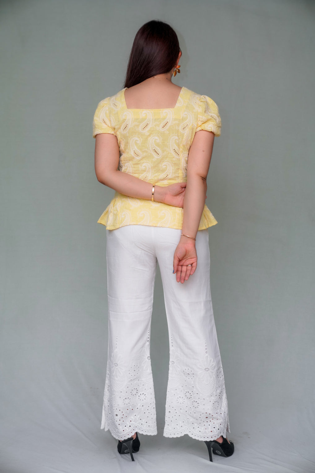 Cotton Linen embriodery Coord set