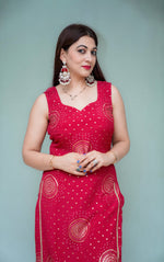 Red Bandhani Kurta set