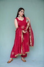Red Bandhani Kurta set