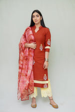 Kota doria embriodery kurta set