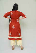 Kota doria embriodery kurta set