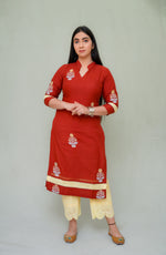 Kota doria embriodery kurta set