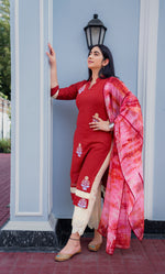 Kota doria embriodery kurta set