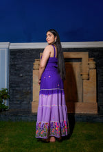 Lavender Fields ombre maxi dress with floral embroidery