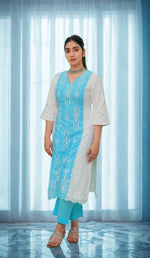A shape Cutwork Kurta Set