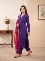 Purple Mukaish Kurta Setwith Dupatta